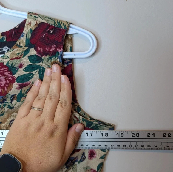 Vintage Sag Harbor Petites Sleeveless Rose Floral Print Sheath Dress Women Small - Picture 11 of 12